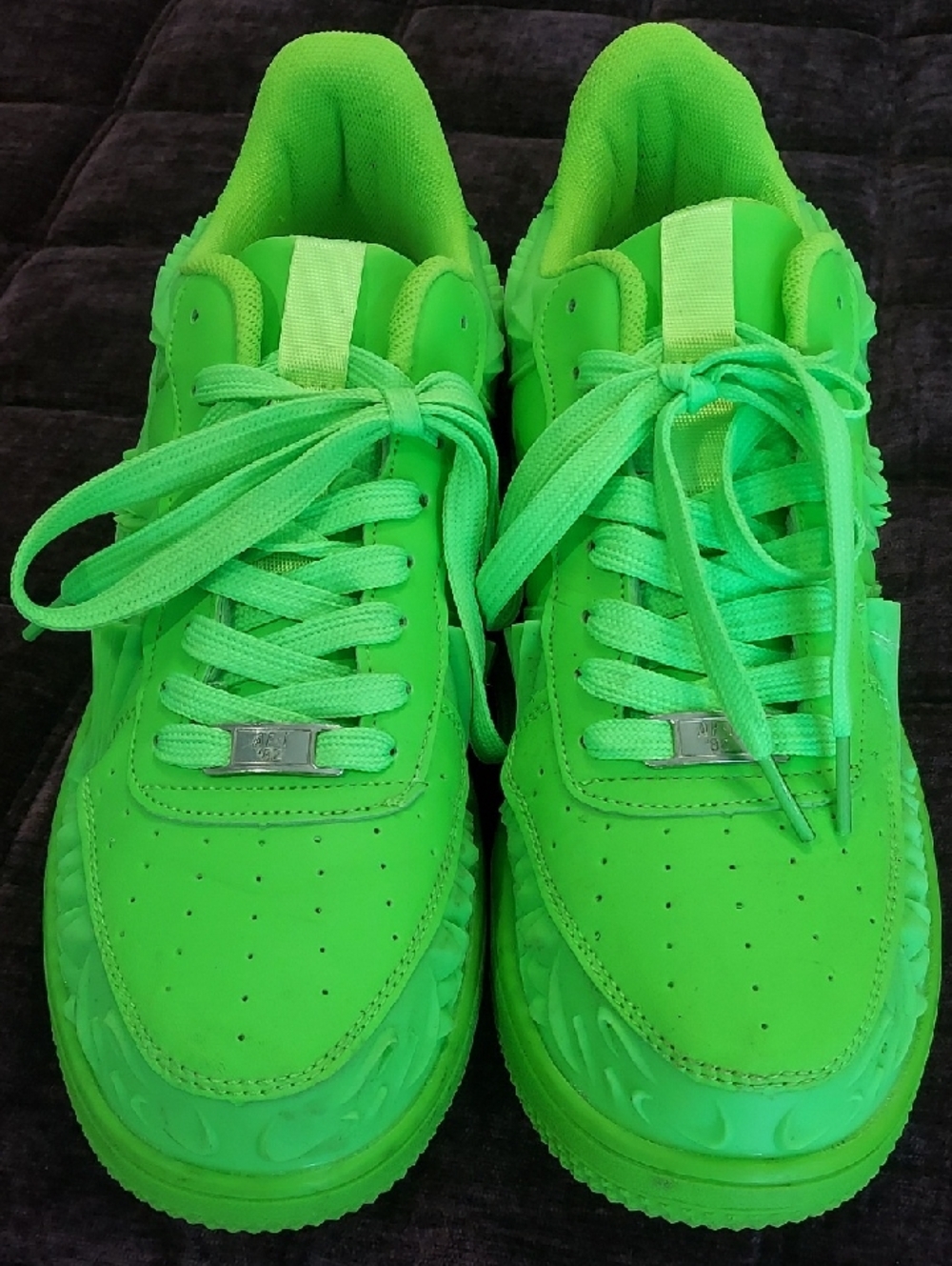 Neon Green Lace-Up Sneakers